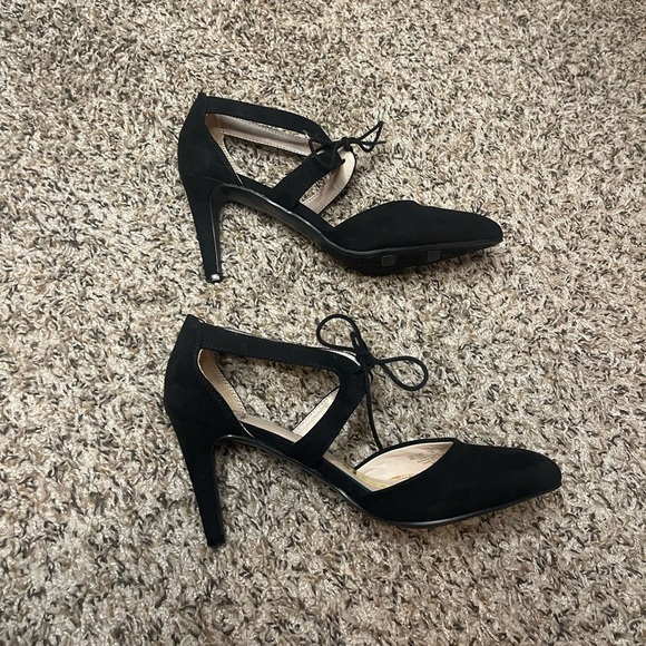 Fergalicious By Fergie Shoes - Fergalicious by Fergie Chic Black Suede Women's Heels with Tie